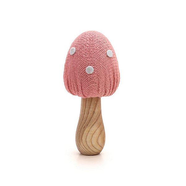 Cogumelo Decorativo - 16cm - Bege/Rosa  - 1 unidade - Cromus - Rizzo
