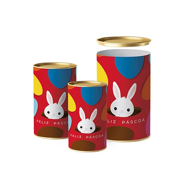 Lata para Ovo Rígida - Coelhinho Sai da Toca - Vermelho - 1 unidade - Cromus - Rizzo