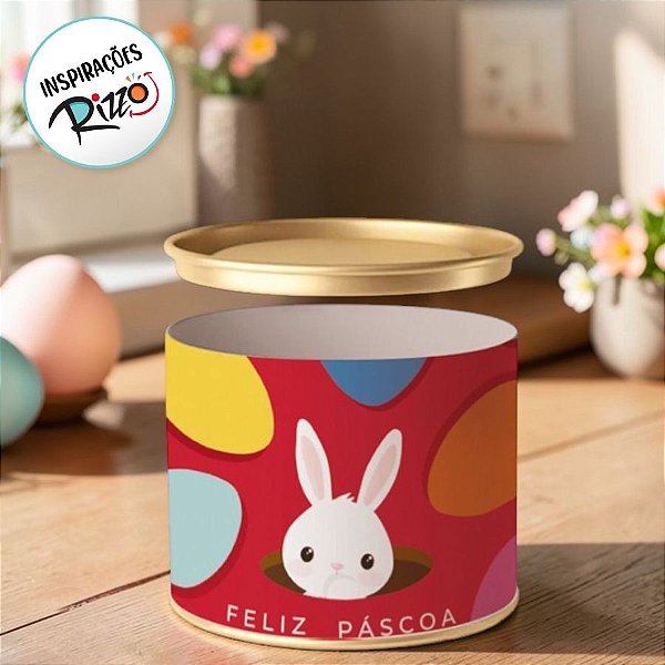 Lata para Doces Rígida - Coelhinho Sai da Toca - Vermelho - 1 unidade - Cromus - Rizzo