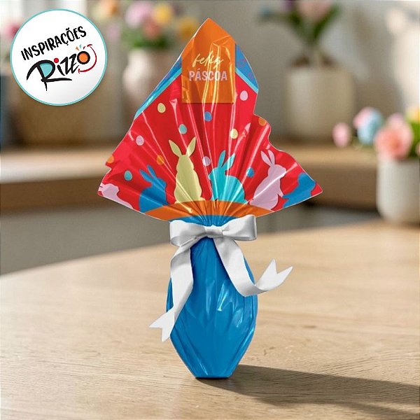Saco Express 35x35cm para Ovos de 250g a 350g - Feelings Azul - 5 unidades - Cromus - Rizzo