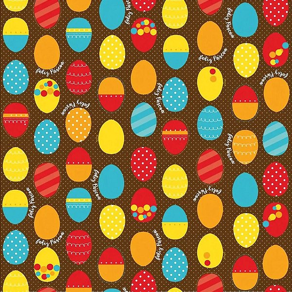 Folha para Ovos de Páscoa Energia Ovos Marrom 69x89cm  - 25 unidades - Cromus - Rizzo