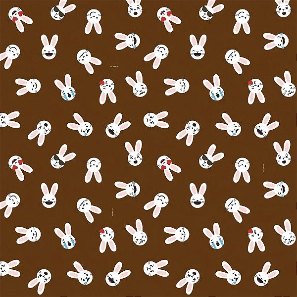 Folha para Ovos de Páscoa Metalizado Coelhinhos Marrom 69x89cm  - 25 unidades - Cromus - Rizzo
