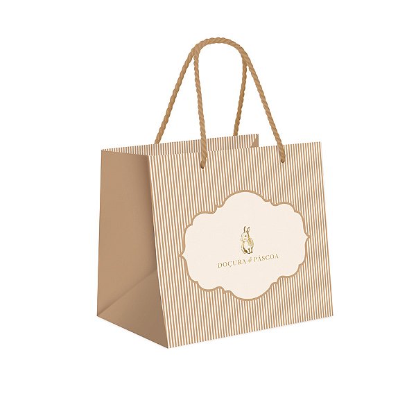 Sacola Premium para Caixa Meio Ovo - Lavie Amêndoa - 1 unidade - Cromus - Rizzo