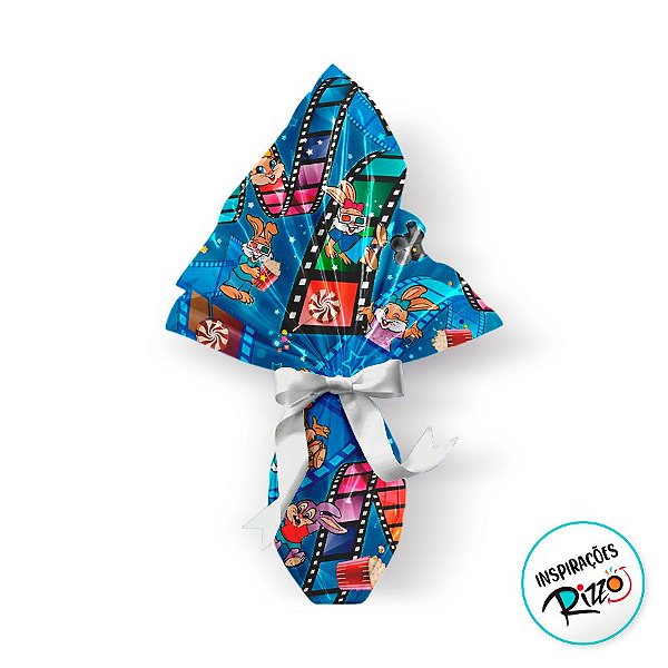 Saco Express 24x24cm para Ovos de 100g a 150g - Cinema Azul - 5 unidades - Cromus - Rizzo