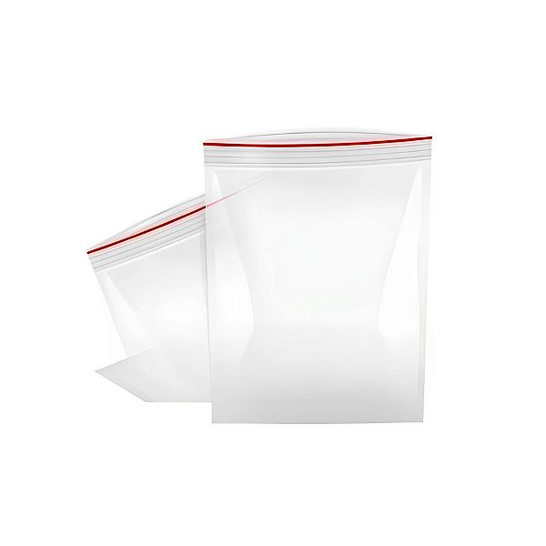 Saco Zip Transparente 20x28cm - 100 unidades - Rizzo