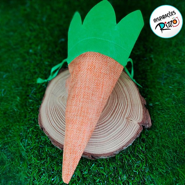 Bolsinha Cone de Cenoura de Páscoa - 25cm - 1 unidade - Cromus - Rizzo