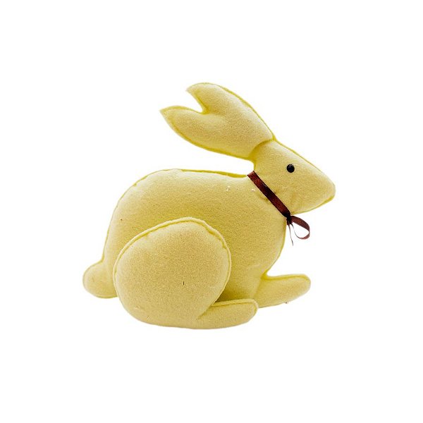 Coelho Amarelo em Feltro - 20,5cm - 1 unidade - Rizzo