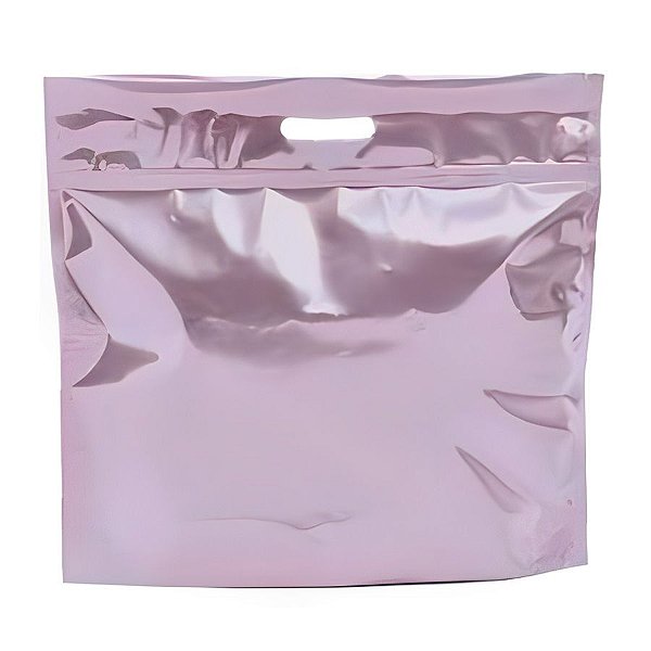 Sacola Metalizada com Zip - 46x43x5cm - Lavanda - 1 unidade - Cromus - Rizzo