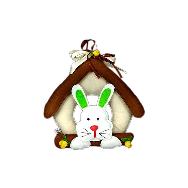 Enfeite para Porta - Casa Coelho da Páscoa em Feltro  - 1 unidade - Rizzo