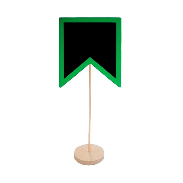 Lousa para Personalizar Bandeirinha Verde com Apoio - 25cm - 1 unidade - Rizzo
