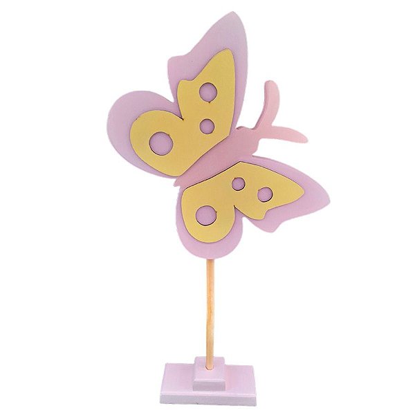 Enfeite MDF - Borboleta Rosa - 42cm - 1 unidade - Rizzo