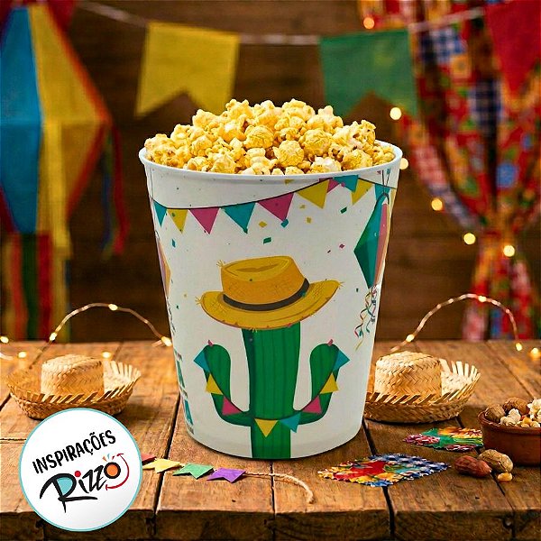 Balde de Pipoca - Festa Junina Cacto - 1 unidade - Rizzo
