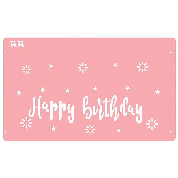 Stencil Happy Birthday 1 - Ref.3044 - 30x18cm - 1 unidade - RR Cortadores - Rizzo