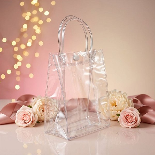 Sacola Transparente Botão - 17x7x23 - 1 unidade - Rizzo - Rizzo