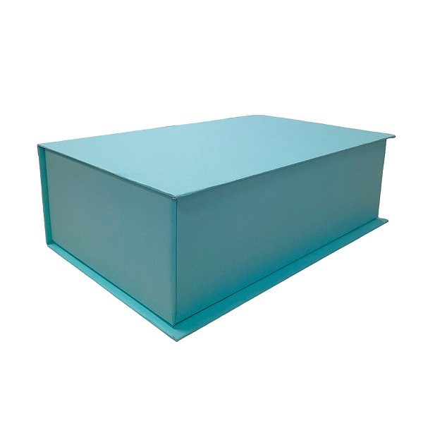 Caixa de Papel Rígido Retangular Turquesa - 24x15cm - 1 unidade - Rizzo