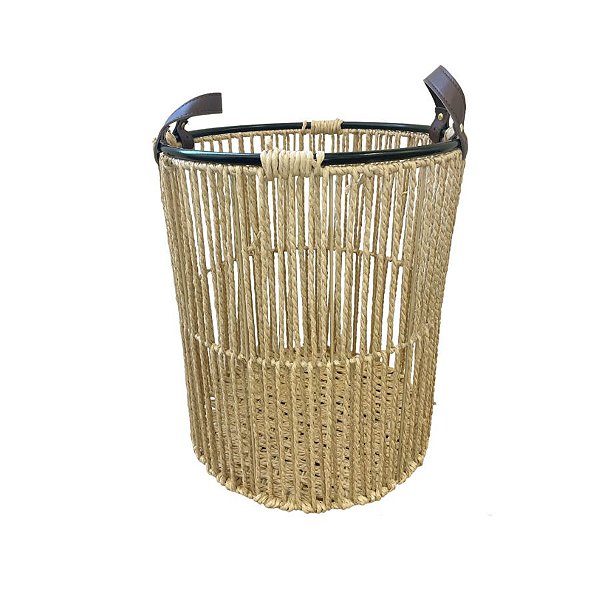 Cesta Decorativa de Corda com Alça Curta P - 30x30x35cm - 1 unidade - Rizzo