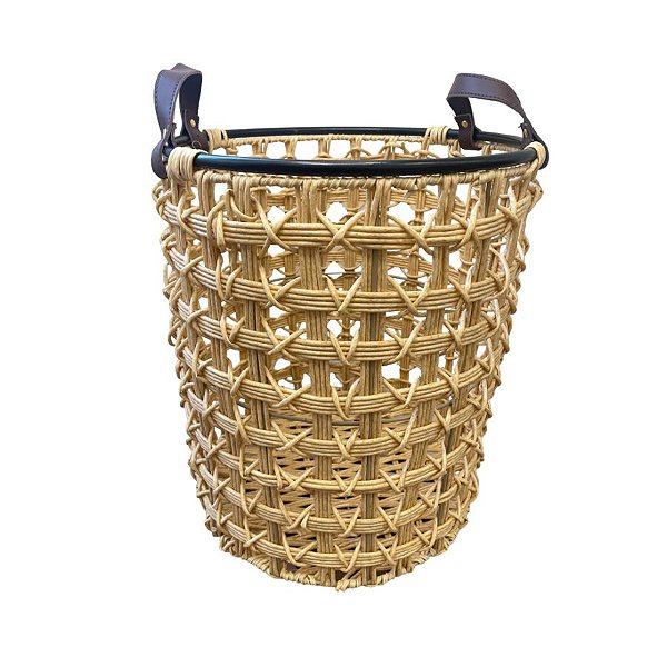 Cesta Decorativa Trançada com Alça Curta M - 35x35x40cm - 1 unidade - Rizzo