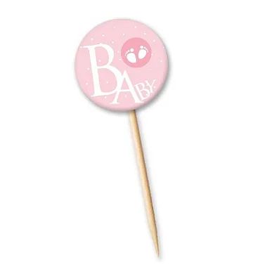 Tag Baby Rosa com 12 un. Cód. 4144 Miss Embalagens Rizzo Confeitaria