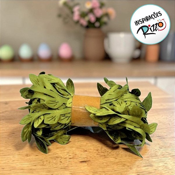 Fio Decorativo - Folhas Verde Musgo - 10m - 1 unidade - Rizzo