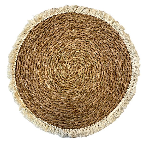 Sousplat de Palha com Franja - 38cm - 1 unidade - Rizzo - Rizzo
