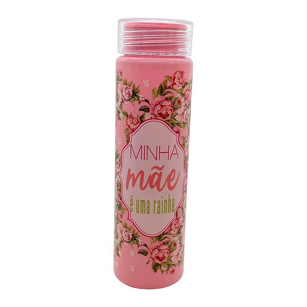 Garrafa Rosa com Alça - Minha Mãe é uma Rainha - 500ml - 1 unidade - Rizzo