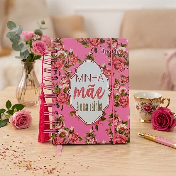Agenda Permanente Rosa - Minha Mãe é uma Rainha - 160 Folhas - 13x15,1cm - 1 unidade - Rizzo