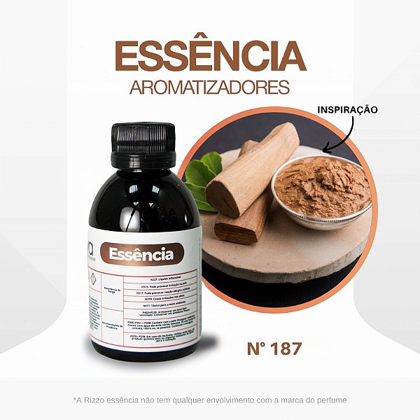 Essência Sândalo e Carvalho Concentrada para Ambientes N°187 - 100 g - 1 unidade - Rizzo
