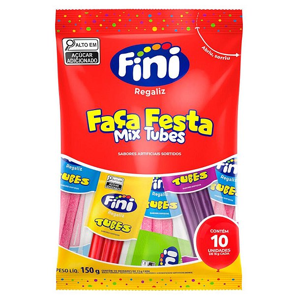 Tubes Faça Festa Mix - 170g - 10 unidades - Fini - Rizzo