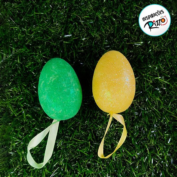 Mini Ovos de Páscoa - Verde e Amarelo - 5,5cm - 1 unidade - Rizzo