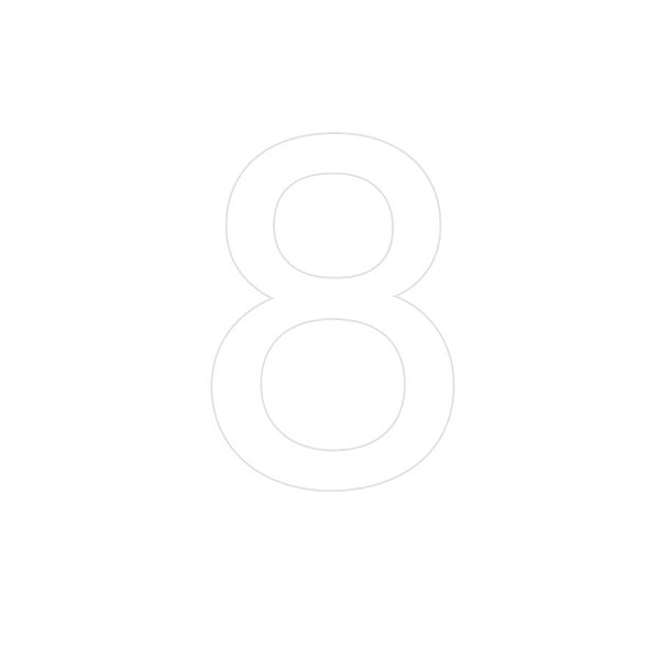 Transfer - Número 8 - Branco - 1 unidade - Rizzo