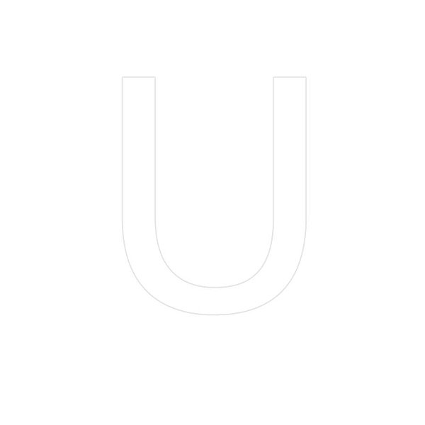 Transfer - Letra U - Branco - 1 unidade - Rizzo