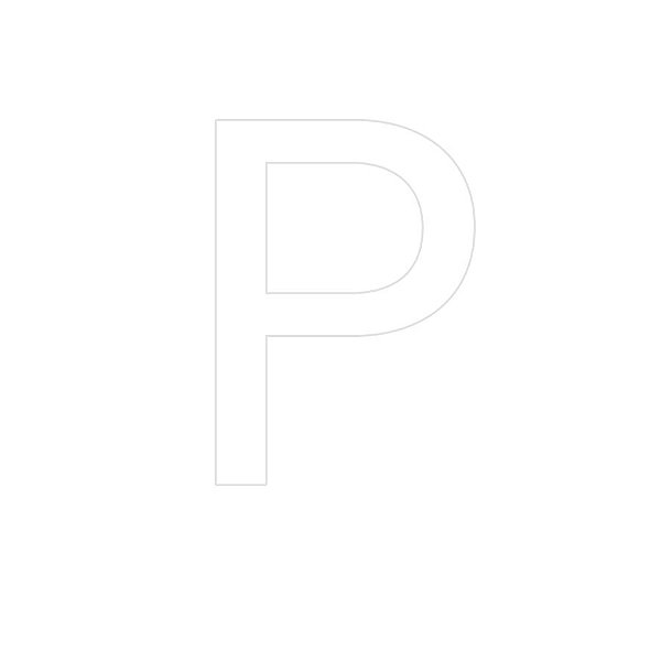 Transfer - Letra P - Branco - 1 unidade - Rizzo