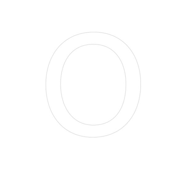 Transfer - Letra O - Branco - 1 unidade - Rizzo