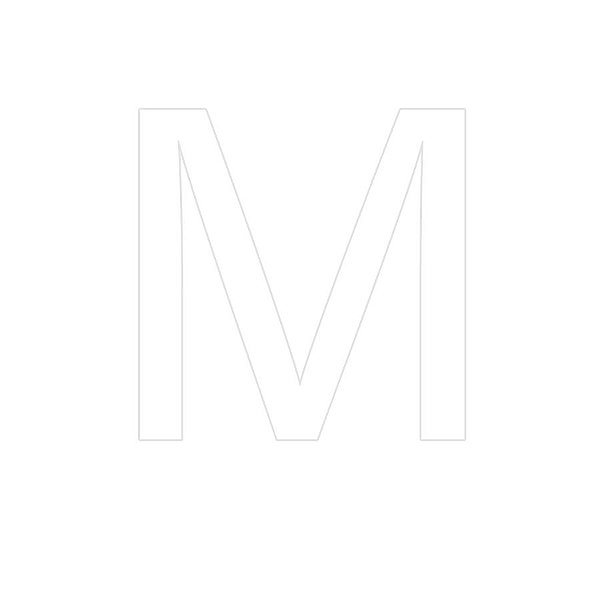 Transfer - Letra M - Branco - 1 unidade - Rizzo