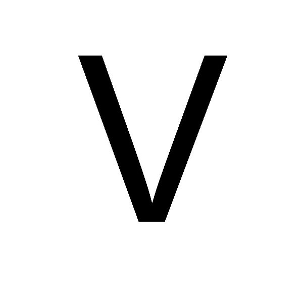 Transfer - Letra V - Preto - 1 unidade - Rizzo