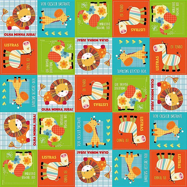 Saco Presente Decorado - Zoologico Baby - Cromus - Rizzo