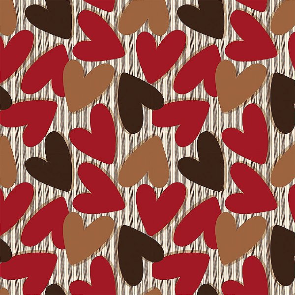 Saco Presente Decorado - L'Amour Corações -  unidades - Cromus - Rizzo