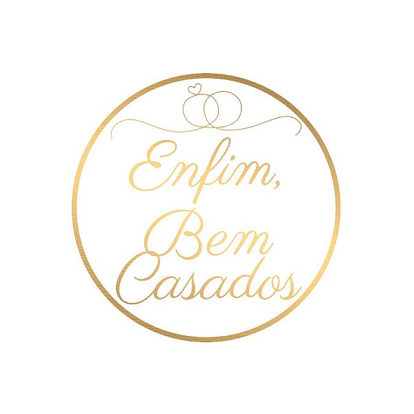 Adesivo "Enfim Bem Casados" - Ref.2200 - Hot Stamping  - 30 unidades - Stickr - Rizzo