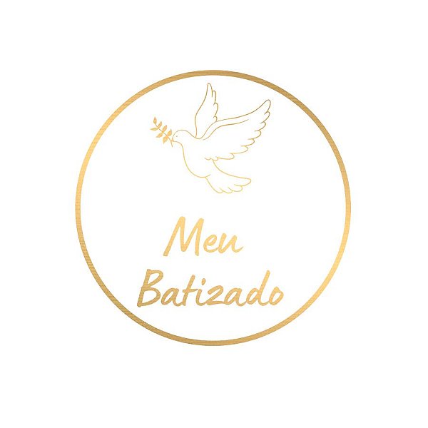 Adesivo "Meu Batizado" - Ref.2199 - Hot Stamping  - 30 unidades - Stickr - Rizzo