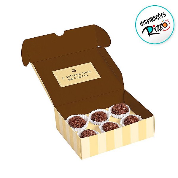 Caixa para Brigadeiros - Brigadeiro Amarelo - 10 unidades - Cromus - Rizzo