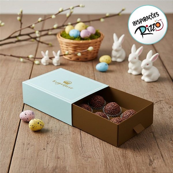 Caixa Com Puxador - Brigadeiro Verde Água - 10 unidades - Cromus - Rizzo