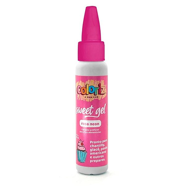 Corante Sweet Gel Rosa Neon - 25g - 1 unidade - Coloriz - Rizzo