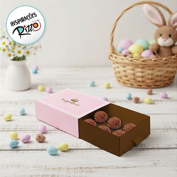 Caixa Com Puxador - Brigadeiro Rosa - 10 unidades - Cromus - Rizzo