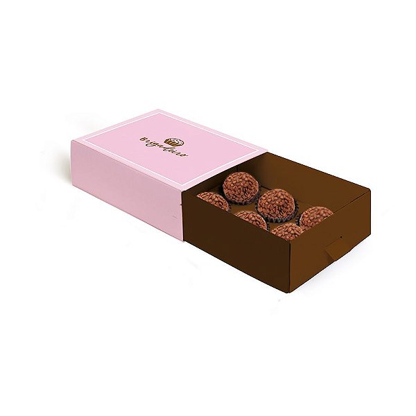 Caixa Com Puxador - Brigadeiro Rosa - 10 unidades - Cromus - Rizzo