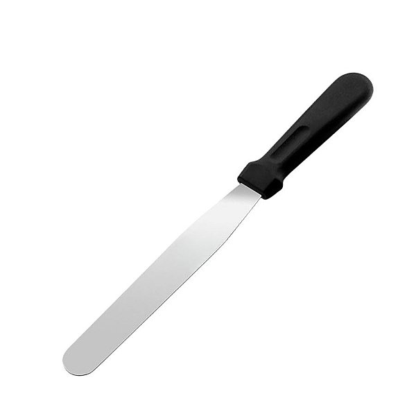 Espátula Reta Confeiteiro de Inox Preta - 27cm  - 1 unidade - Prime Chef - Rizzo