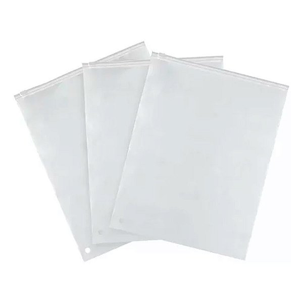 Saco Trilho Zip Transparente - 14x18cm  - 50 unidades - Rizzo