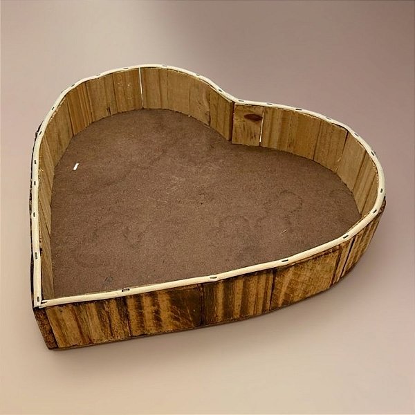 Cachepot Coração de Madeira M - 33x5,5x31cm - 1 unidade - Rizzo