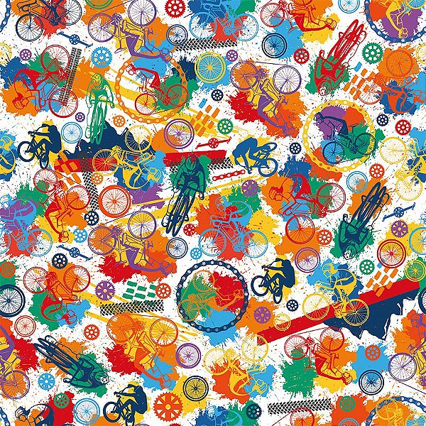 Saco Para Presente Decorado - Bike Splash - Cromus - Rizzo