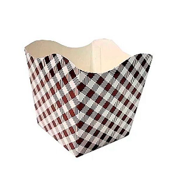 Cachepot  - Xadrez Marrom - 7,3x10 - 6 unidades - Rizzo