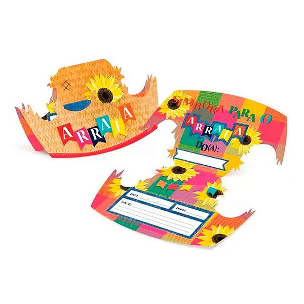 Convite Arraiá Sortido Festa Junina - Arraial Junino - 8 unidades - Cromus - Rizzo